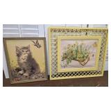 2pcs art incl Florence Kroger Kitten Butterfly