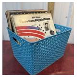 LP/records in basket