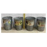 Galvanized Sap Buckets w/ advertising (4)