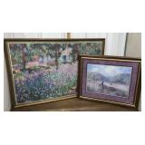 Claude Monet print, church, family, field of