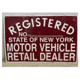 Registered Motor Vehicle Dealer Sign/