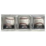 3 Autographed Official Major League Baseballs/