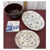 Old stoneware bowl, Furnivals England Blue &