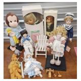 Dolls stuffed animals boyds bear chair etc