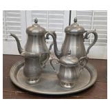 5pc "Preisner" pewter tea set - numbered /