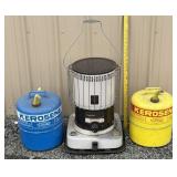 Kerosene Heater w/ two kerosene cans / some fuel