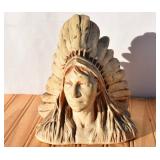 Vintage Native American Indian Head Statue Cigar