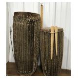 Pair of large tribal drums *not perfect