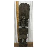 Large tribal carved wood sculpture