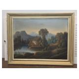 Vintage painting on canvas from Ithaca estate -