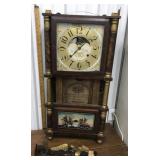 Clock w/ship painted on glass