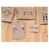 Sterling/925 Earrings with Stones. Mexico?