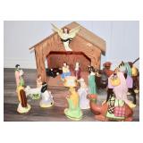 Large MCM Holland Mold 18 pc Nativity and Manger.