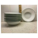 15 Corelle cereal bowls    Green rimmed. 7ï¿½ x 1