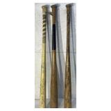 2 Wooden Baseball Bats & Wooden Softball Bat