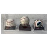 3 Offical Major League Baseballs/ 2 unknown
