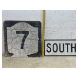 2 Road Signs- Rout 7 & South
