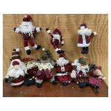 11 cloth Santa ornaments