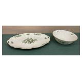 2pcs Lenox Holiday - serving bowl aprox 9.5ï¿½ &