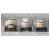 3 Autographed Official Major League Baseballs.