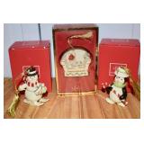 3 pc Lenox Christmas Ornaments