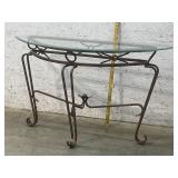 Half Round Glass Wrought Iron Table 48/18/28