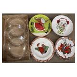 6 Different 7ï¿½ Plates.    3 Clear With Holly, 1