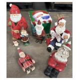 6 Santaï¿½s - 1 ceramic tea light holder, hand