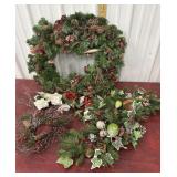 Christmas wreath and greenery