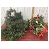 Greenery swag and pic floral decor.