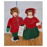 14" Porcelain Christmas Victorian Carolers Boy &