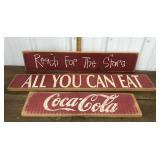 3 wooden Signs