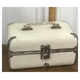 White train case w/ key
