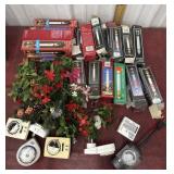 Christmas electric window candles, garland rings