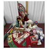 Christmas decor. Light timers, tree skirt and