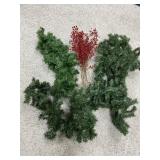 1 green 2 foot garland, 12 red berry picks, 2