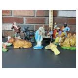 Very old German Nativity.  18 figurines.