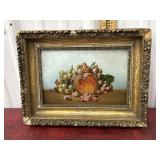 Antique still life painting fruit