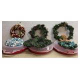 8 Holiday Wreaths w/3 storage containers