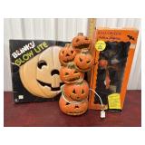 Halloween light up pumpkin decor. And witch