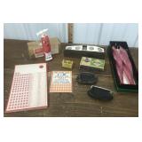 Frankie mustard dispenser, coin holders, candles,