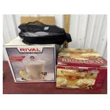 Rival ice cream makers, punch bowl and windshield