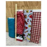 4 bolts of fabric - over 5 yds of teal corduroy,