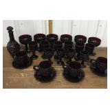 Avon 1876 Cape Cod Collection- Ruby red glasses,