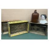 2 vintage Pepsi wooden crates, Cocoa Cola wood