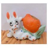 Vintage Japan Porcelain Spotted Dog Pin Cushion