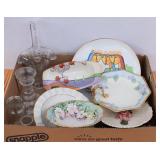 Box of Vintage Porcelain & Glass