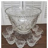Beautiful Christmas party punch bowl set on