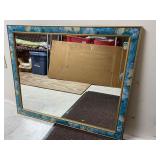 Mirror with blue and green borders. 31 1/2ï¿½ x 26ï¿½