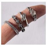 4 Sterling Sparkly Rings. Stones not diamond